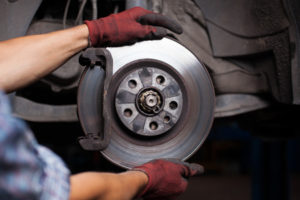 repairing brakes on car