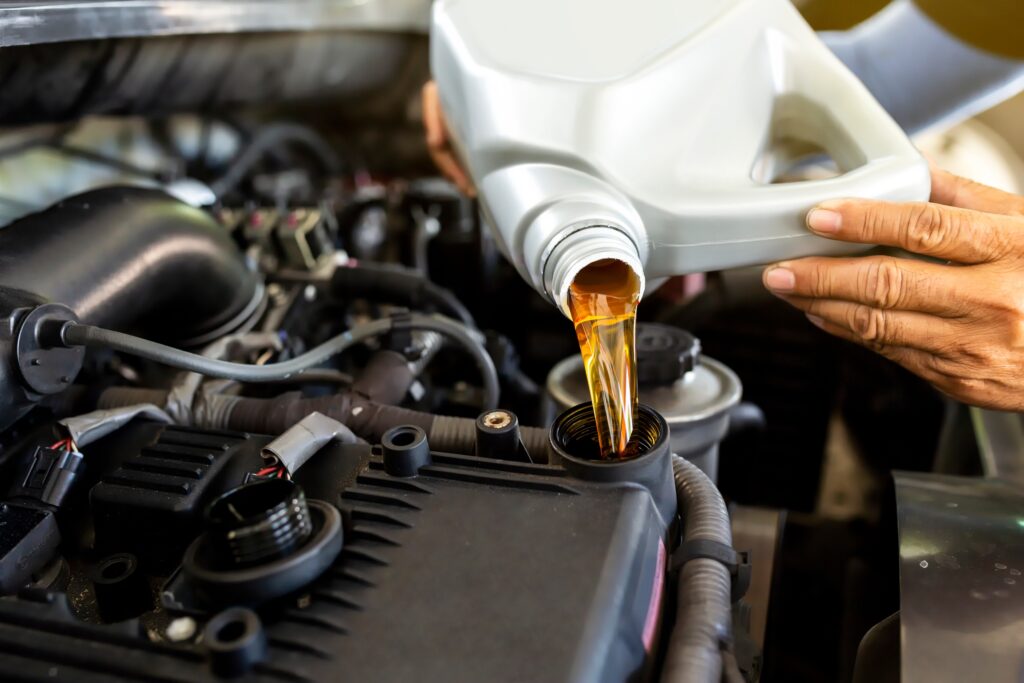 filling in car coolant